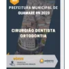 Apostila Cirurgião Dentista Ortodontia Prefeitura de Guamaré RN 2023