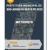 Apostila Motorista Prefeitura de São Jorge do Oeste PR 2023