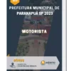 Apostila Motorista Prefeitura de Paranapuã SP 2023