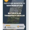 Apostila Motorista De Transporte Escolar Prefeitura de Serra Negra SP 2023