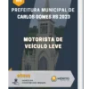 Apostila Motorista de Veículo Leve Prefeitura de Carlos Gomes RS 2023