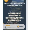 Apostila Operador De Máquinas III Motoniveladora E Escavadeira Prefeitura de Itaperuçu PR 2023