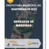 Apostila Operador de Máquinas Prefeitura de Guaporema PR 2023