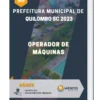 Apostila Operador de Máquinas Prefeitura de Quilombo SC 2023