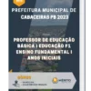 Apostila Professor de Educação Básica I Educação F1 Ensino Fundamental I Anos Iniciais Prefeitura de Cabaceiras PB 2023