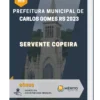 Apostila Servente Copeira Prefeitura de Carlos Gomes RS 2023