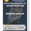 Apostila Servente Escolar Prefeitura de Antônio Dias MG 2023