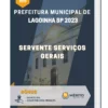 Apostila Servente Serviços Gerais Prefeitura de Lagoinha SP 2023
