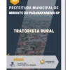 Apostila Tratorista Rural Prefeitura de Mirante do Paranapanema SP 2023
