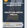 Apostila Analista Em Gestão Pública Prefeitura de Araguapaz GO 2023