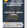 Apostila Auxiliar De Limpeza Urbana Prefeitura de Araguapaz GO 2023