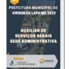 Apostila Auxiliar De Serviços Gerais Sede Administrativa Prefeitura de Virgem da Lapa MG 2023