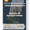 Apostila Auxiliar de Serviços Gerais Prefeitura de Conselheiro Mairinck PR 2023