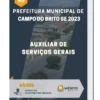 Apostila Auxiliar de Serviços Gerais Prefeitura de Campo do Brito SE 2023