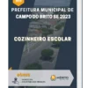 Apostila Cozinheiro Escolar Prefeitura de Campo do Brito SE 2023