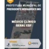 Apostila Médico Clínico Geral ESF Prefeitura de Presidente Bernardes MG 2023