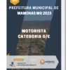 Apostila Motorista Categoria D e E Prefeitura de Mamonas MG 2023