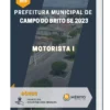 Apostila Motorista I Prefeitura de Campo do Brito SE 2023