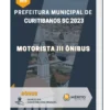 Apostila Motorista III Ônibus Prefeitura de Curitibanos SC 2023