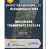 Apostila Motorista Transporte Escolar Prefeitura de Silvanópolis TO 2023