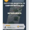 Apostila Nutricionista Prefeitura de Campo do Brito SE 2023