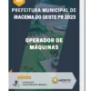 Apostila Operador de Máquinas Prefeitura de Iracema do Oeste PR 2023