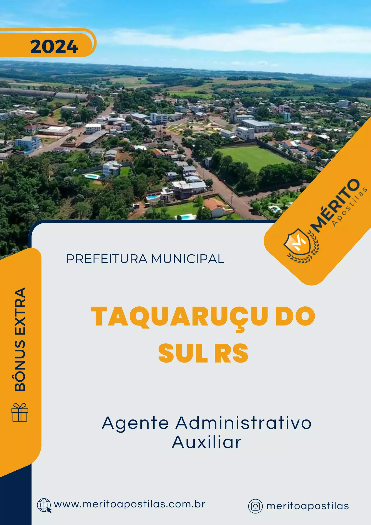 Apostila Agente Administrativo Auxiliar Prefeitura de Taquaruçu do Sul RS 2024