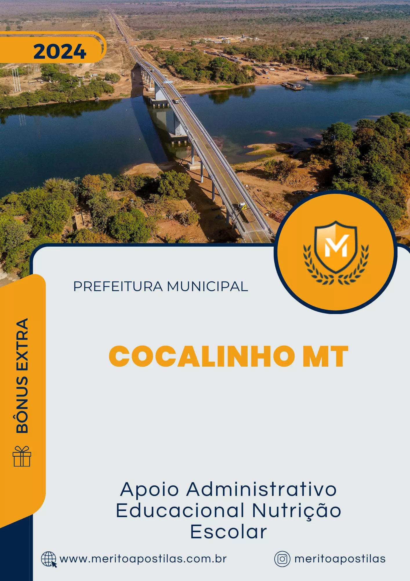 Apostila Apoio Administrativo Educacional Nutrição Escolar Prefeitura de Cocalinho MT 2024