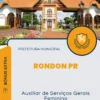 Apostila Auxiliar de Serviços Gerais Feminino Prefeitura de Rondon PR 2024