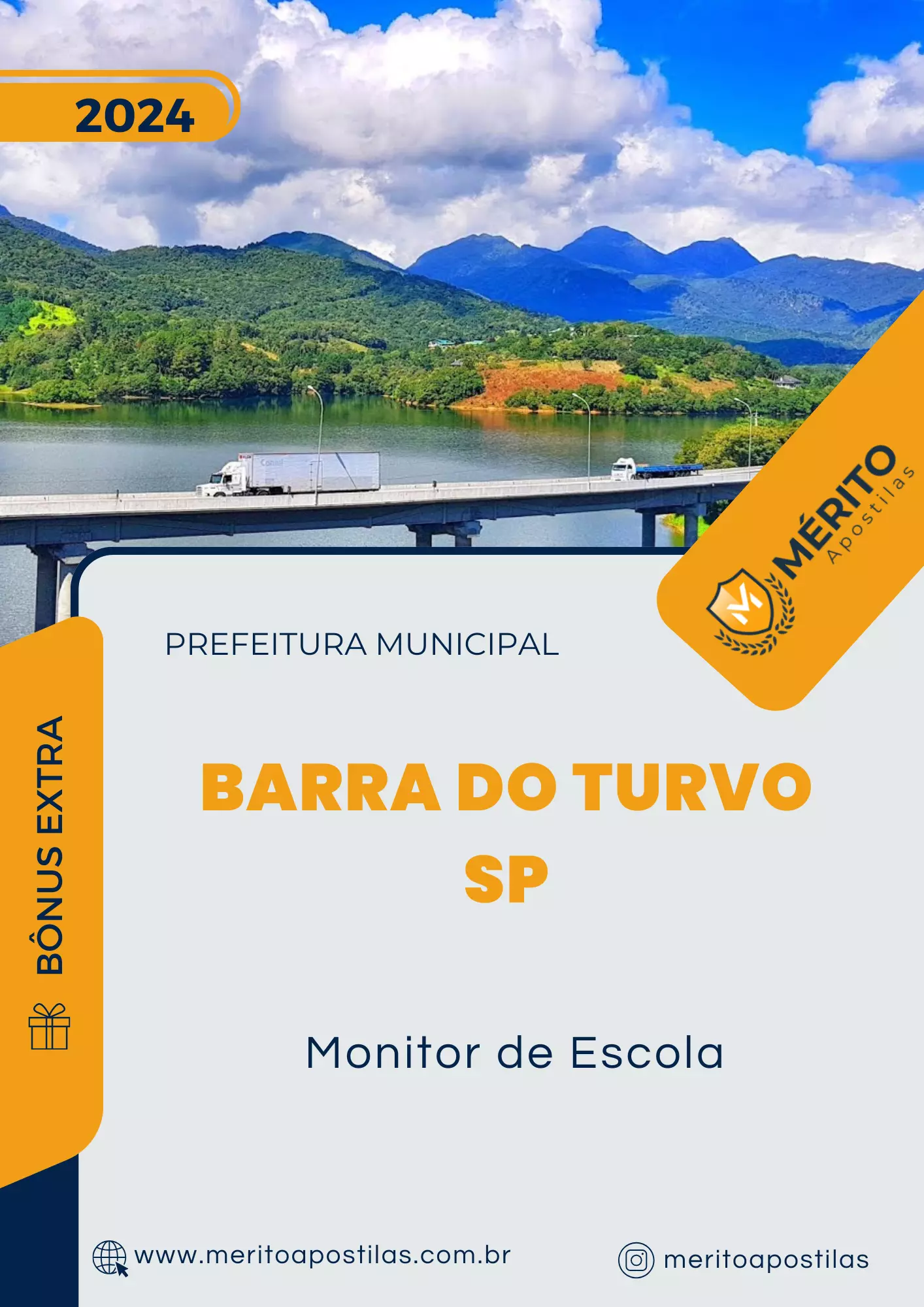 Apostila Monitor de Escola Prefeitura Barra do Turvo SP 2024