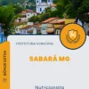 Apostila Nutricionista Prefeitura de Sabará MG 2024