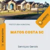 Apostila Serviços Gerais Prefeitura de Matos Costa SC 2024