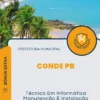 Apostila Técnico Em Informática Manutenção E Instalação Prefeitura de Conde PB 2024