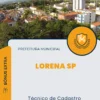 Apostila Técnico de Cadastro Imobiliário Prefeitura de Lorena SP 2024