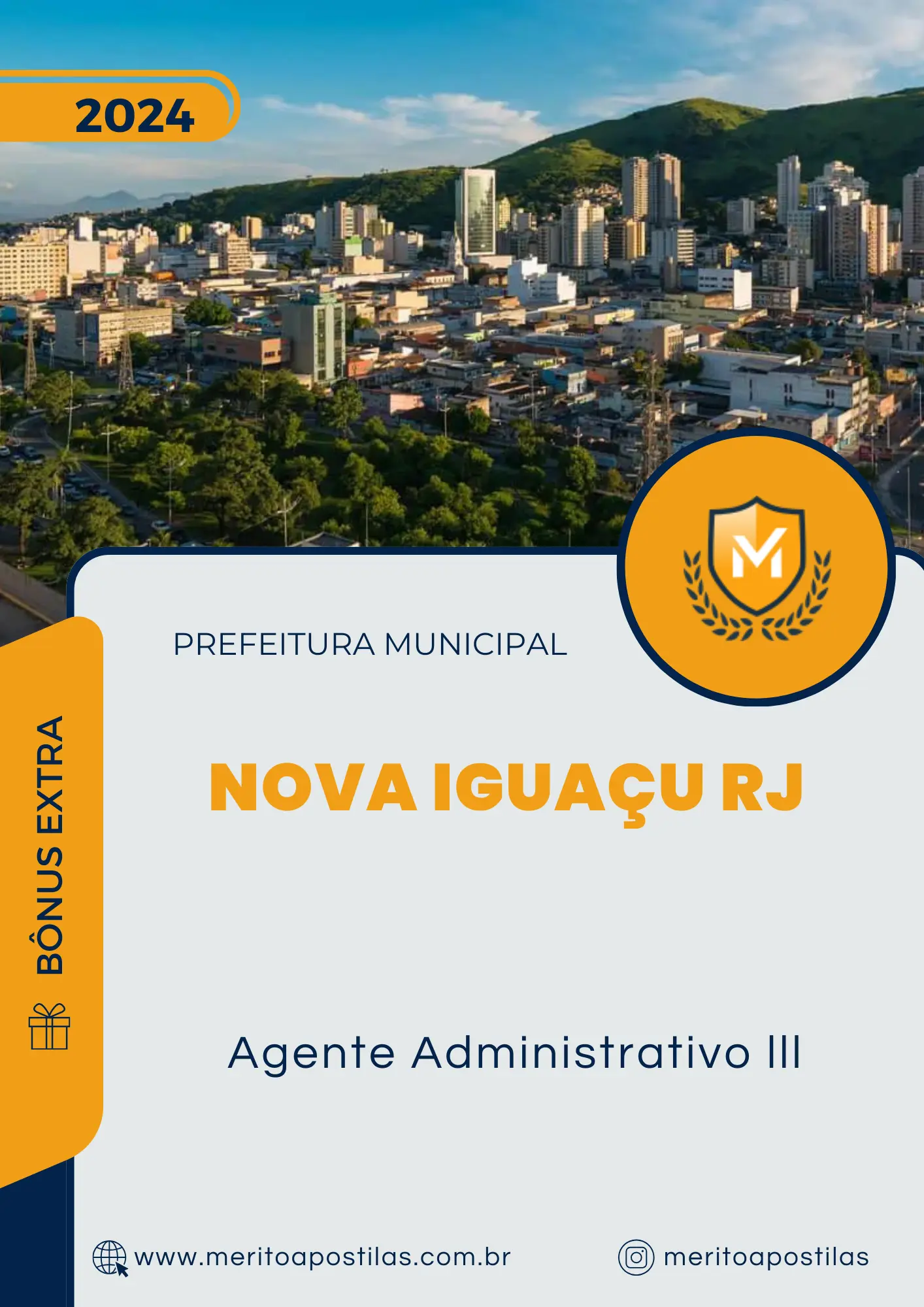 Apostila Auxiliar Administrativo lll Prefeitura de Nova Iguaçu RJ 2024