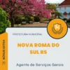 Apostila Agente de Serviços Gerais Prefeitura de Nova Roma do Sul RS 2024