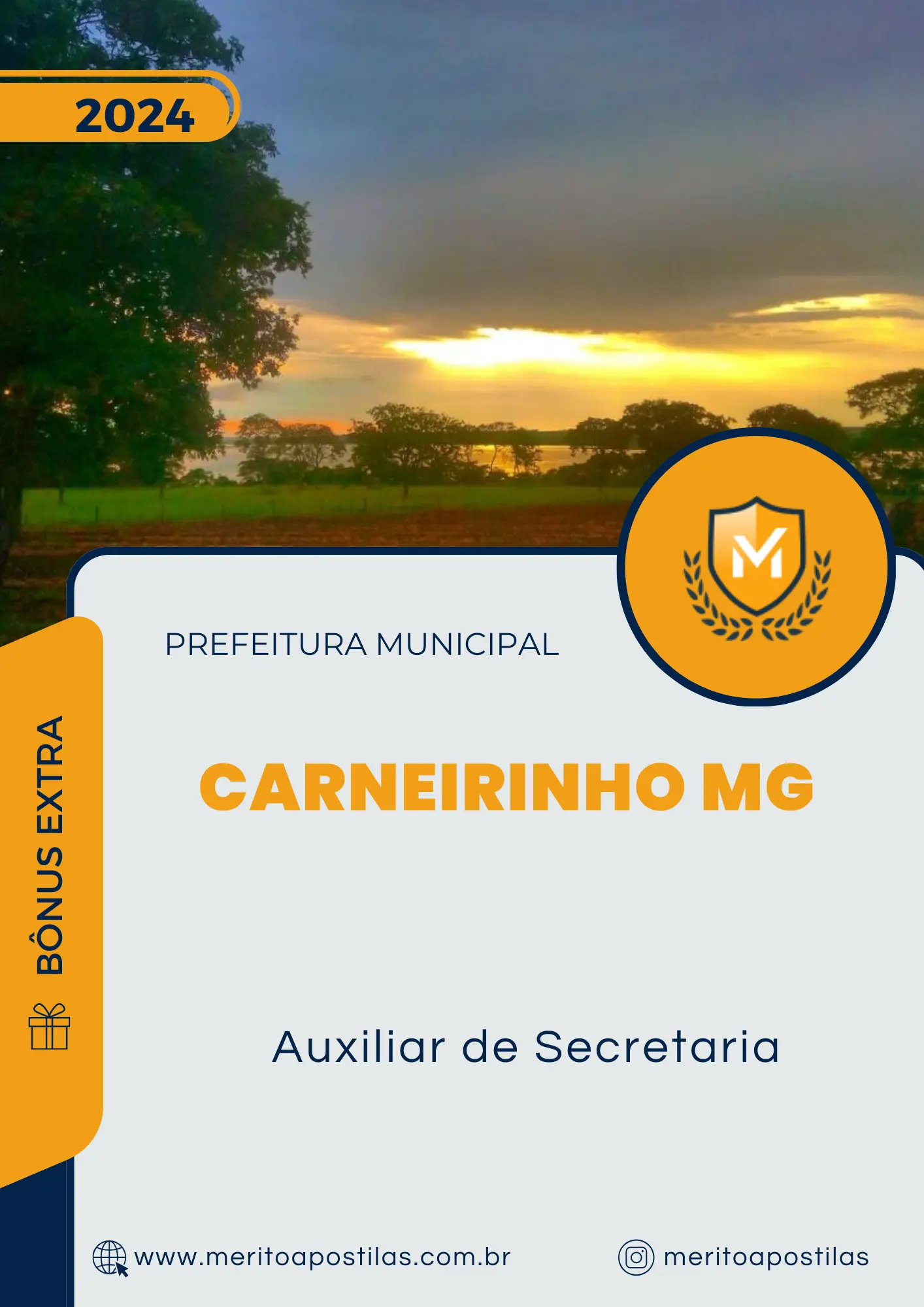 Apostila Auxiliar de Secretaria Prefeitura de Carneirinho MG 2024