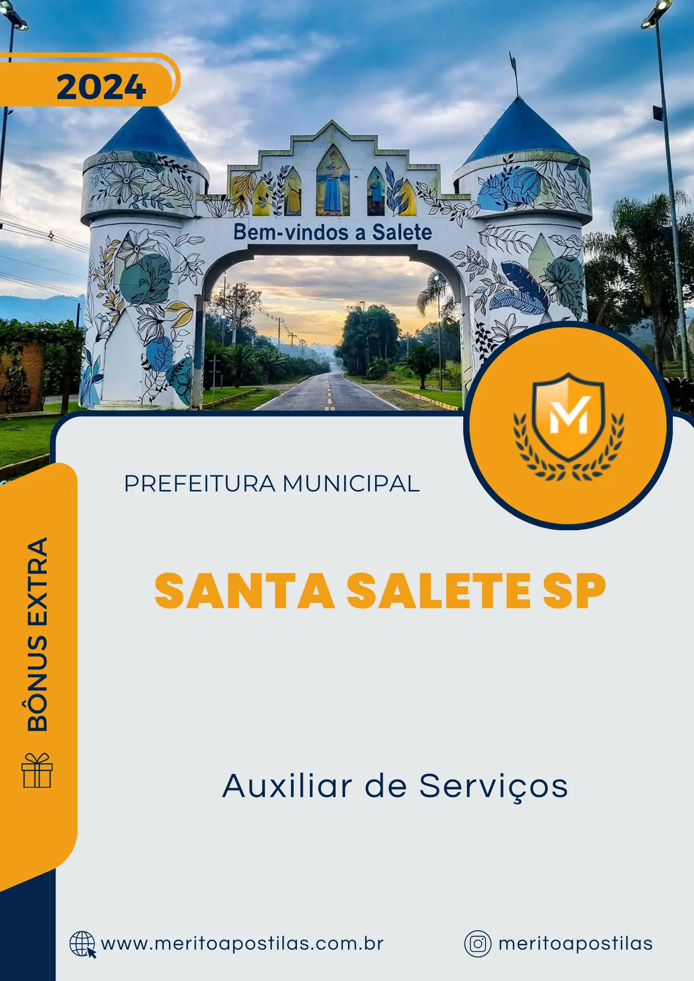 Apostila Auxiliar de Serviços Prefeitura de Santa Salete SP 2024