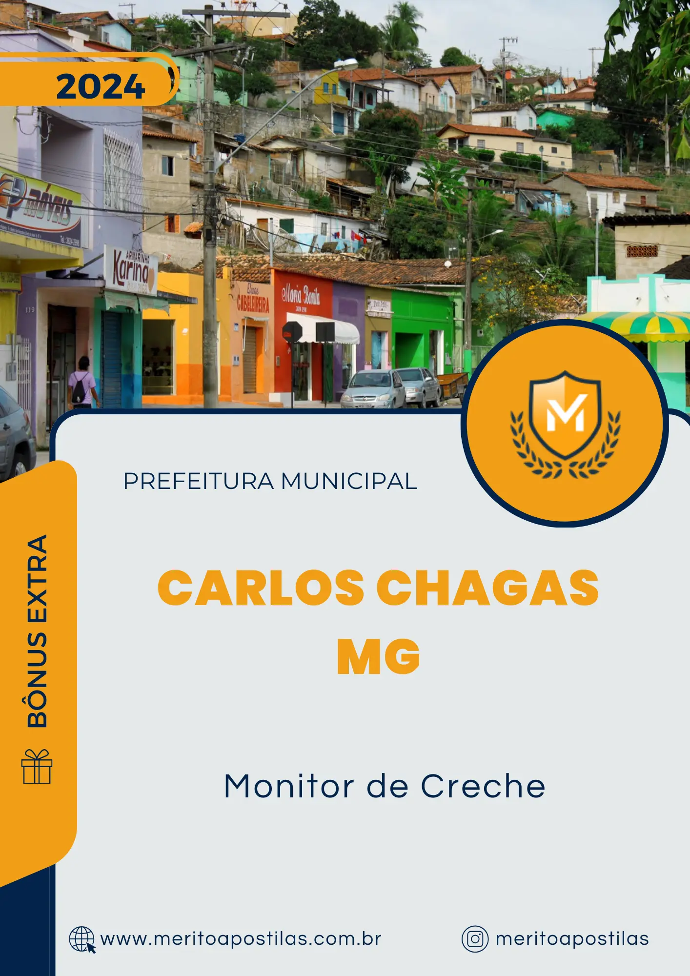Apostila Monitor de Creche Prefeitura de Carlos Chagas MG 2024