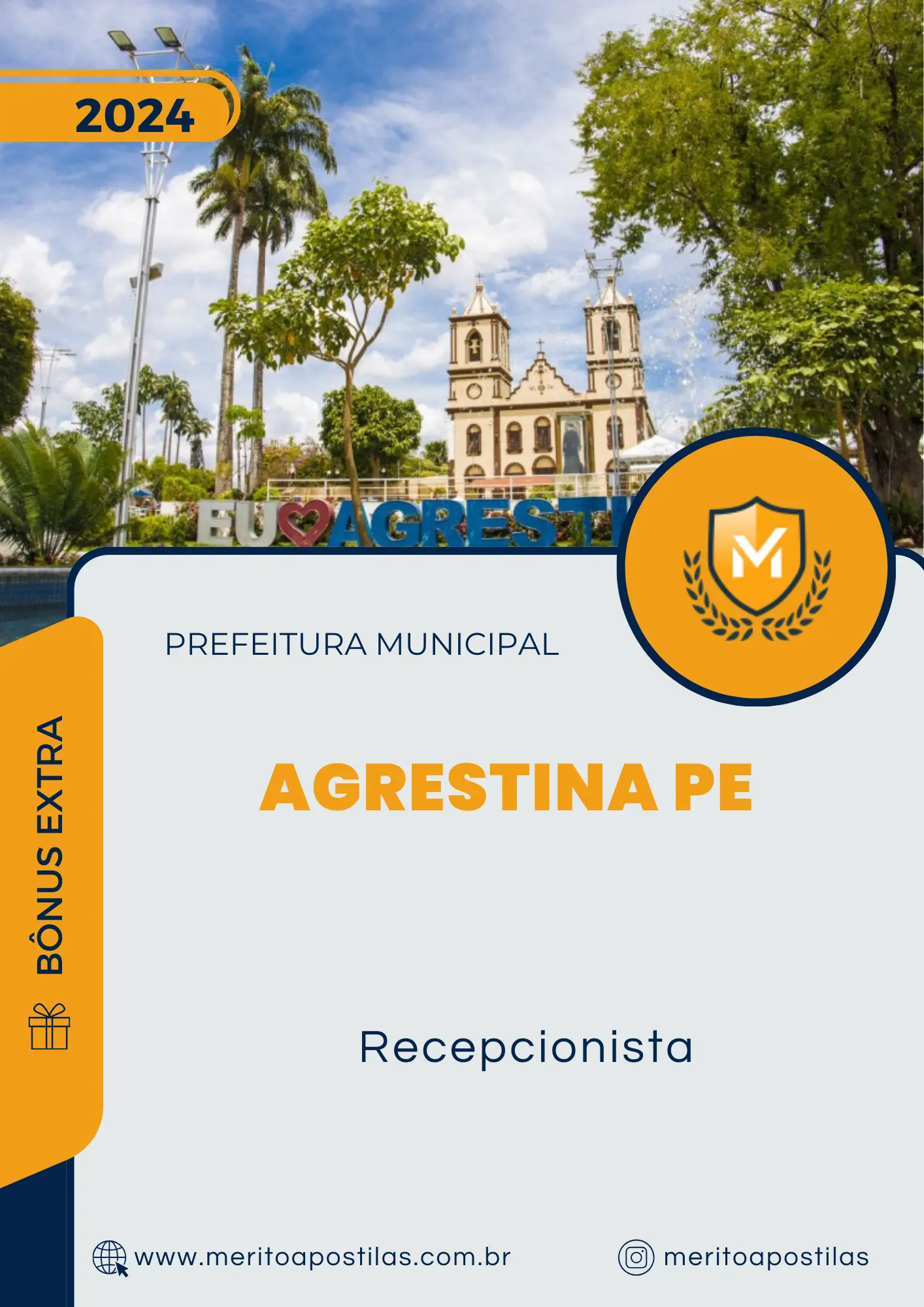 Apostila Recepcionista Prefeitura de Agrestina PE 2024