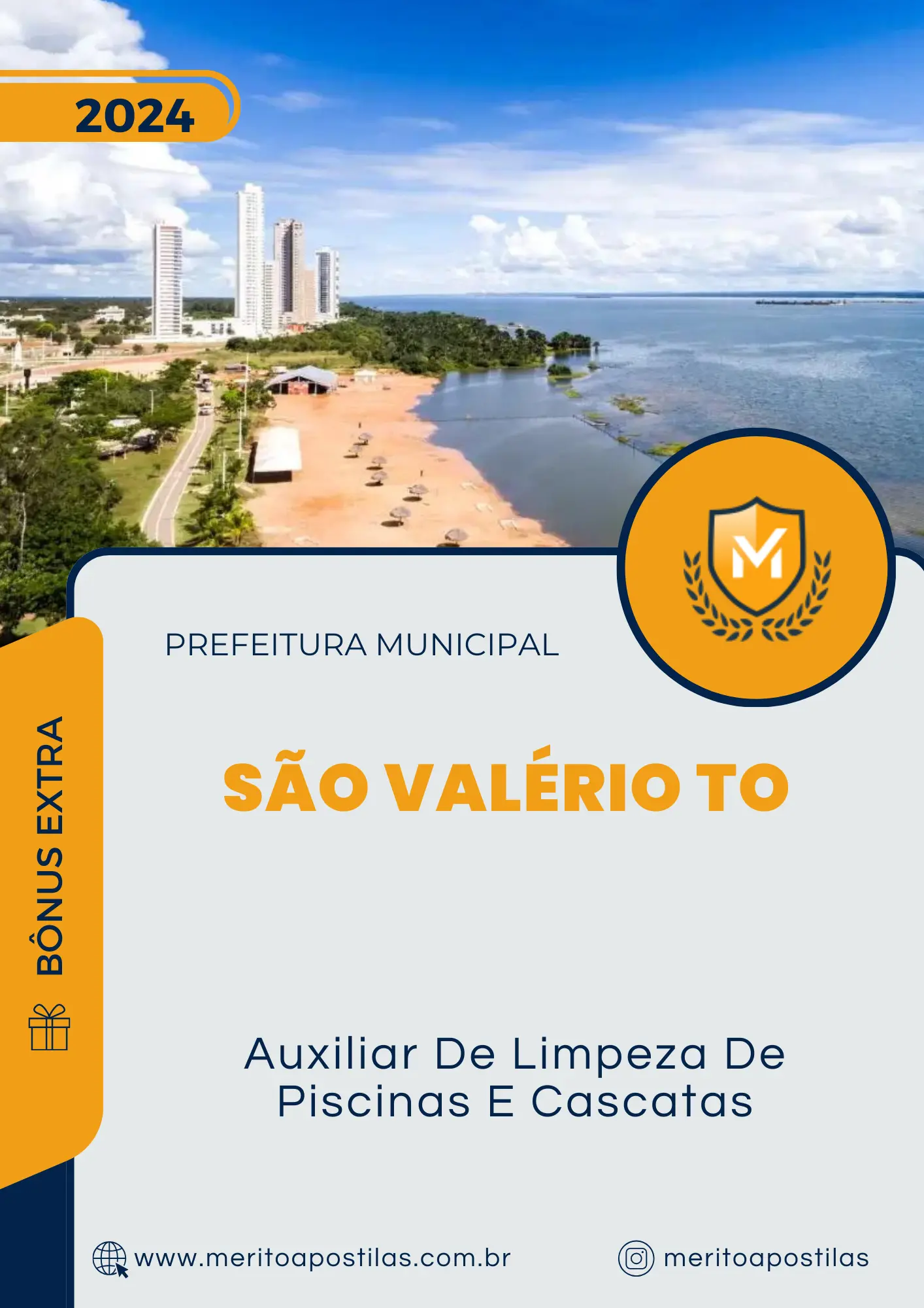Apostila Auxiliar De Limpeza De Piscinas E Cascatas Prefeitura de São Valério TO 2024