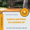 Apostila Auxiliar De Serviços Gerais Prefeitura de Santo Antônio da Alegria SP 2024