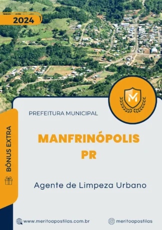 Apostila Agente de Limpeza Urbano Prefeitura Manfrinópolis PR 2024