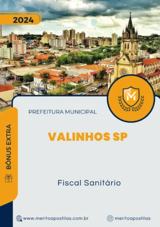 Apostila Fiscal Sanitário Prefeitura de Valinhos SP 2024