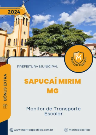 Apostila Monitor de Transporte Escolar Prefeitura Sapucaí Mirim MG 2024