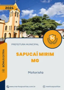 Apostila Motorista Prefeitura Sapucaí Mirim MG 2024