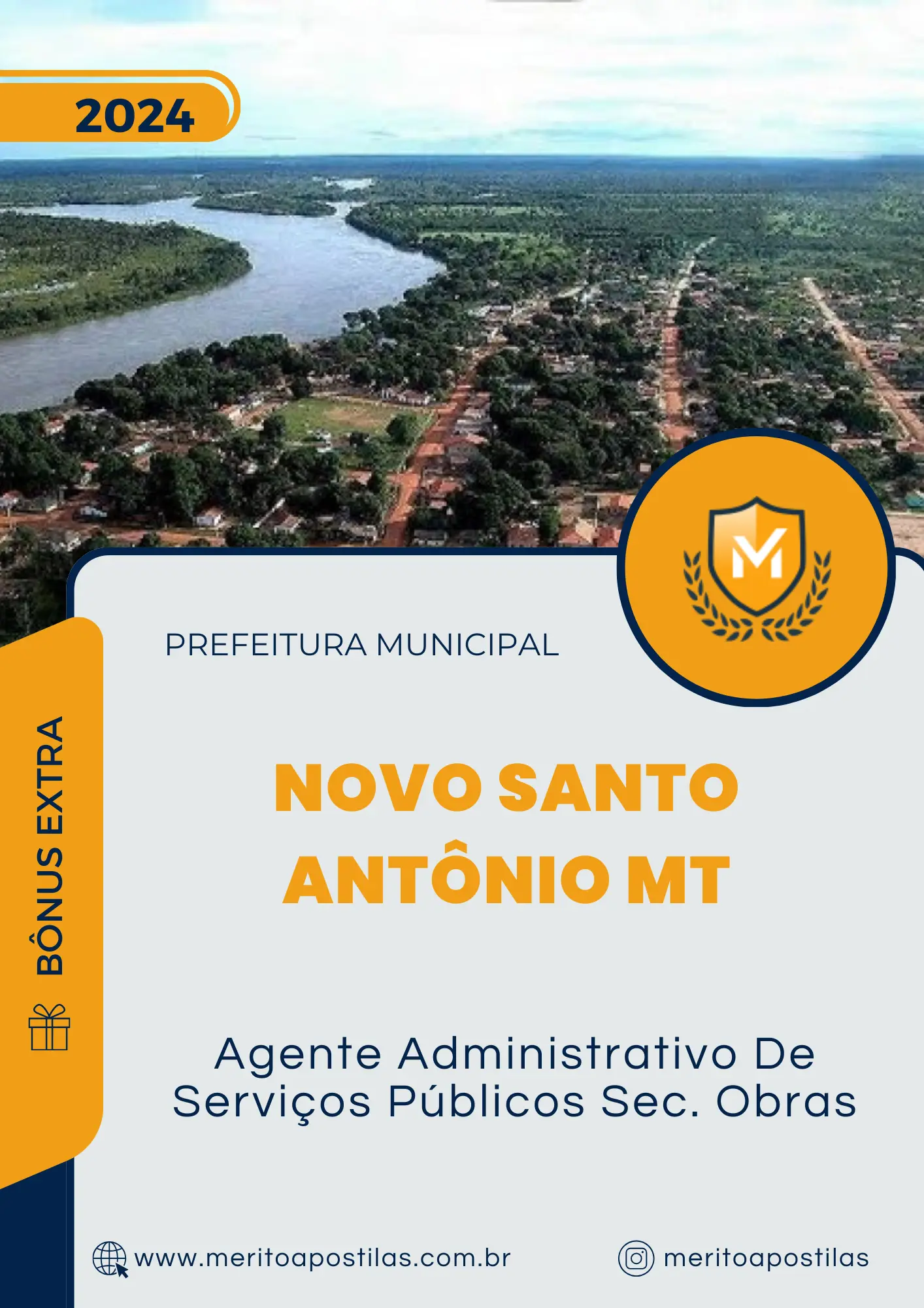 Apostila Agente Administrativo De Serviços Públicos Sec. Obras Prefeitura de Novo Santo Antônio MT 2024