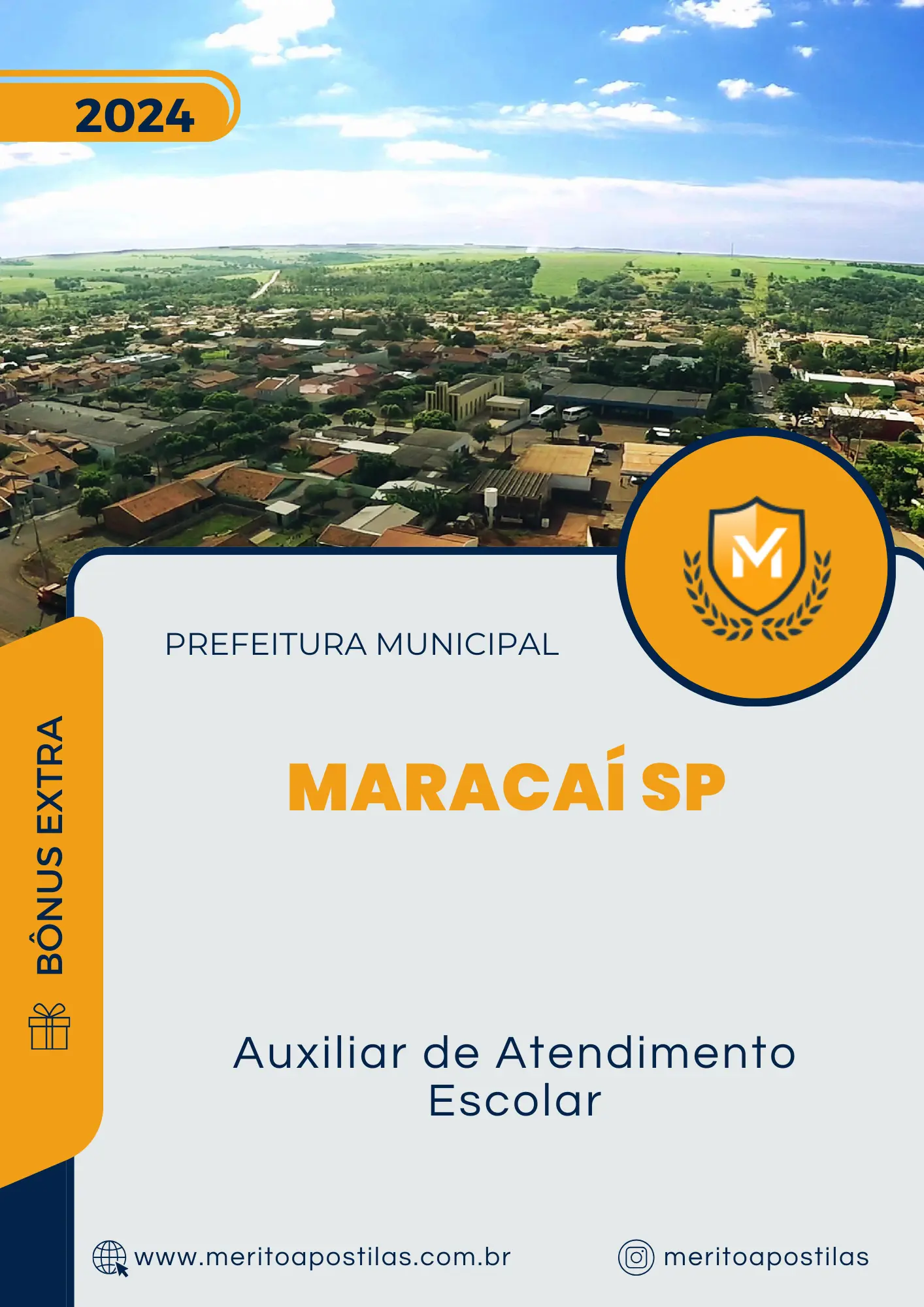 Apostila Auxiliar de Atendimento Escolar Prefeitura de Maracaí SP 2024