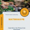 Apostila Operário De Máquinas Pesadas Prefeitura Matinhas PB 2024
