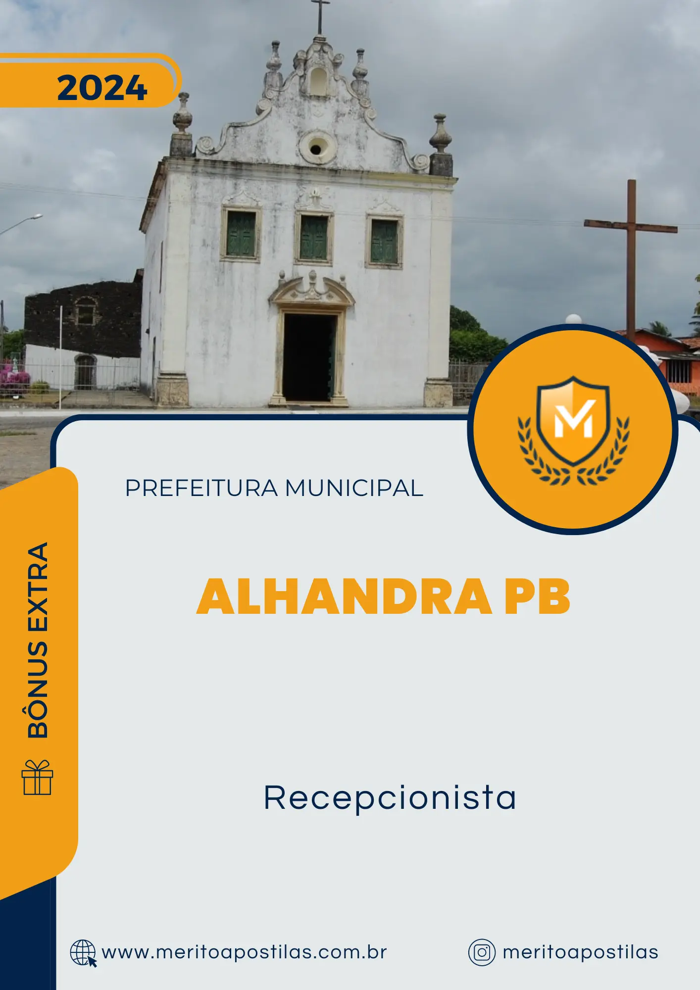 Apostila Recepcionista Prefeitura de Alhandra PB 2024